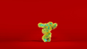 在红色背景下制造卡波伊拉的多彩猴子11秒视频