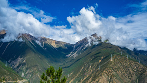 8k西藏拉多山山峰延时云彩素材14秒视频