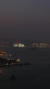 厦门城市风光夜景航拍视频高楼群视频