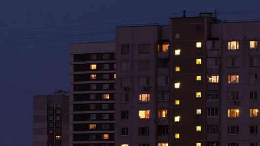 夜间2时的建筑物视频