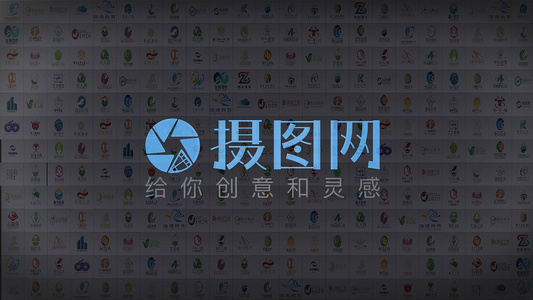 品牌合作logo汇聚AE模板视频