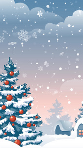 圣诞节冬季下雪雪花飘飘舞台背景视频圣诞视频视频