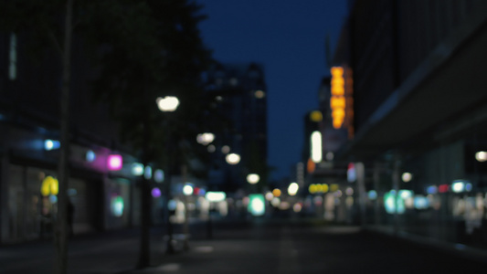 横幅夜街的灯光视频