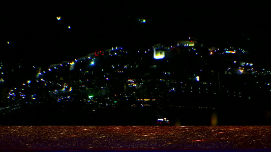 花岗岩顶台和模糊反射颠倒在夜市视频