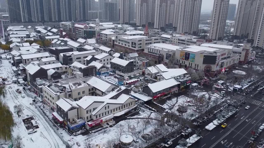 城市雪景视频