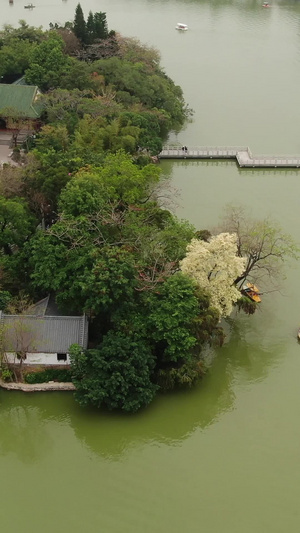 航拍惠州西湖九曲桥旅游景点27秒视频