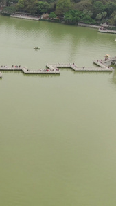 航拍惠州西湖九曲桥旅游景点视频