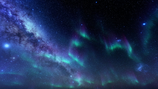 美丽的北光照耀星空4千天视频