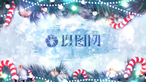 圣诞节唯美雪花背景快速的logo揭示开场AE模板10秒视频