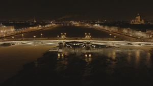 冬季夜城布拉戈维申斯基桥36秒视频