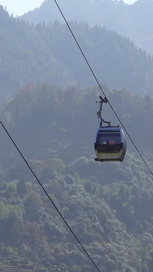 景区高空缆车登山旅游娱乐素材缆车素材42秒视频