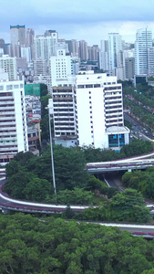 航拍海口市城市交通立交车流视频素材视频