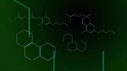 数位动画一组大麻素分子视频