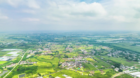 8K航拍春季麦田风景延时美丽乡村农业视频