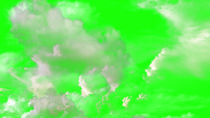 动画在绿屏背景上飞过云彩16秒视频