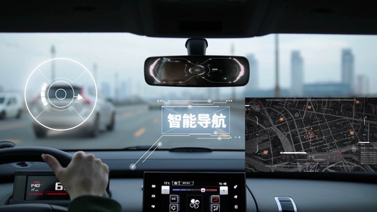 简洁智能汽车驾驶科技导航宣传展示视频