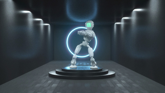 AI智能机器人跳舞动画视频