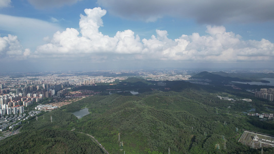 城市山地航拍视频