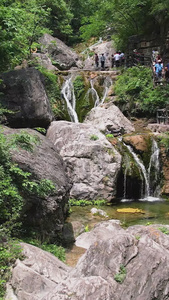 航拍5A云台山风景区潭瀑峡景观区视频旅游度假视频