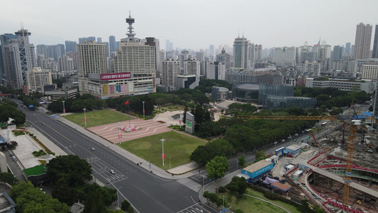 城市交通高架桥桥梁车辆行驶拥堵交通航拍视频