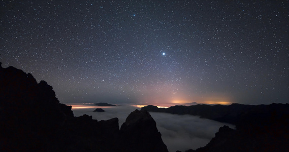 4K大山山脉日转夜星空银河延时视频