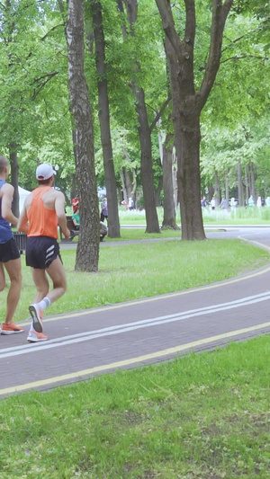 公园里慢跑健身的人13秒视频