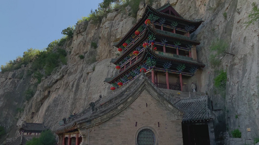 5A景区娲皇宫建在峭壁上的娲皇阁视频合集视频