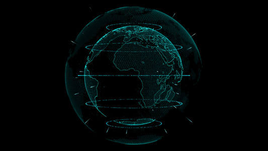 粒子全息地球视频元素带透明通道视频