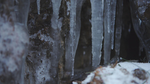 雪地里面的冰柱子44秒视频