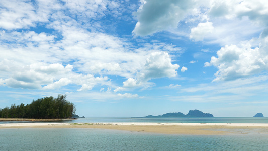 泰国海岛白沙滩白云蓝天延时4K视频