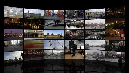 伦敦多个城市旅游风景背景视频