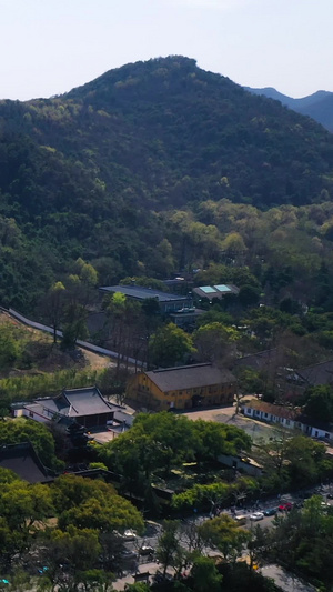航拍杭州净慈寺中国著名寺院22秒视频