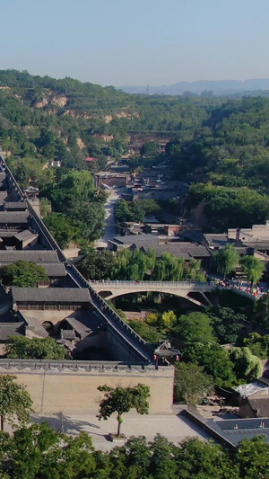 航拍山西著名旅游景点王家大院4A景点51秒视频