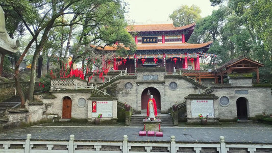 乐平市东山古寺航拍素材视频