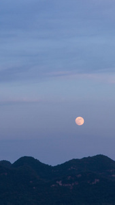 延时实拍月亮升空日月星辰视频