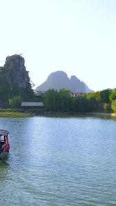 桂林两江四湖漓江5A级景区游船航拍素材航拍两江四湖上的游船视频
