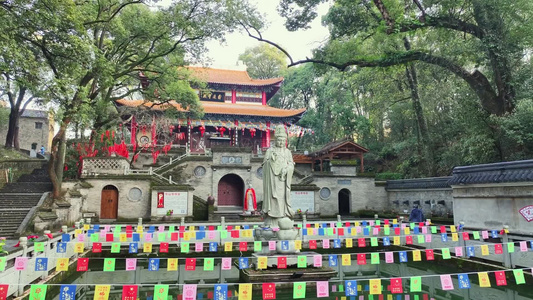 乐平市东山古寺航拍素材视频