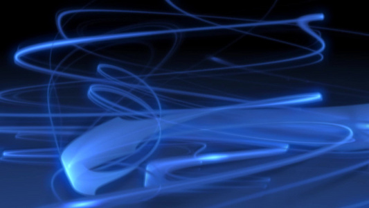 蓝色无规则旋螺纹粒子运动背景视频