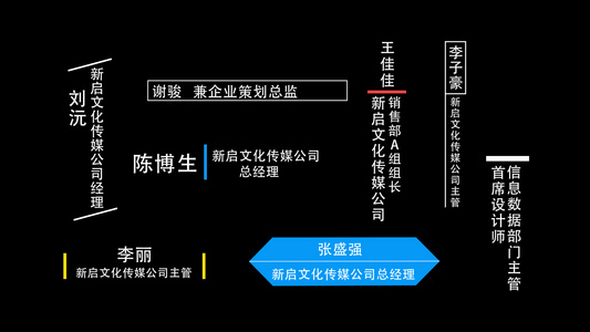 简约线条人名介绍字幕条AE模板视频