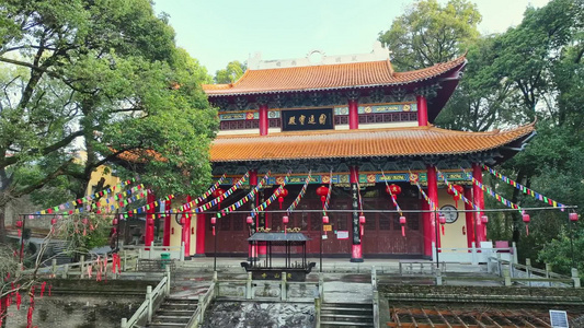 乐平市东山古寺航拍素材视频