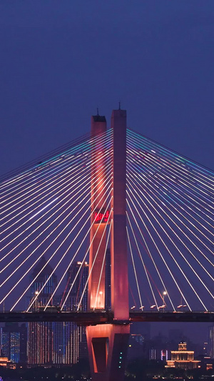 素材慢镜头升格拍摄城市桥梁道路交通车流夜景灯光秀慢动作64秒视频