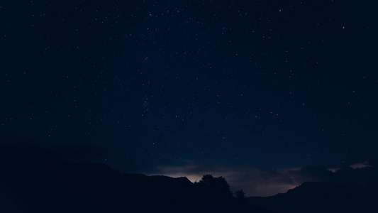 夜晚星空闪电唯美延时视频