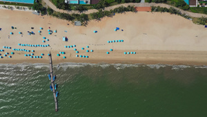 4K惠州市艾美酒店沙滩俯视38秒视频