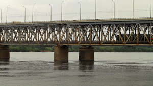 德尼佩尔河的公路和铁路桥23秒视频