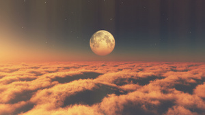 在云中飞翔日落的月亮18秒视频