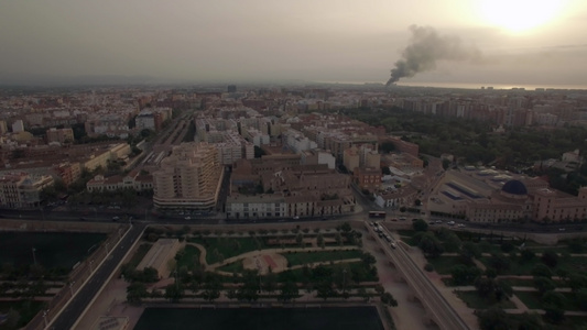 飞越西班牙斯波林Valencia上空的空中飞行视频