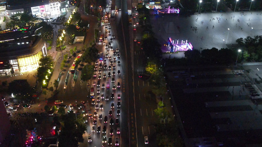 广州人民公园和天河夜景天河路视频