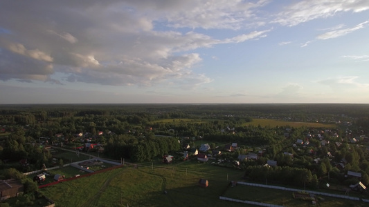 夏季俄罗斯乡村空中观光视频