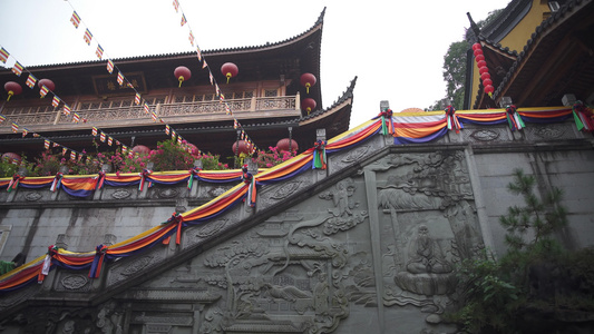 浙江杭州上天竺法喜禅寺建筑4K风景视频视频