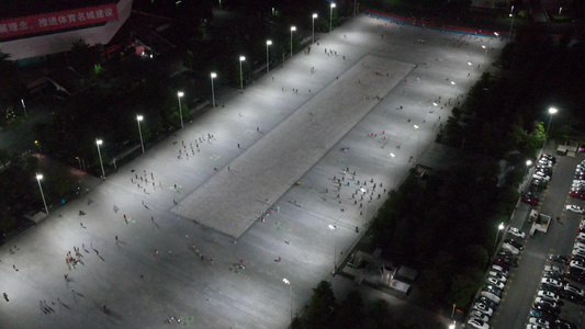 广州夜景天河体育中心广场视频